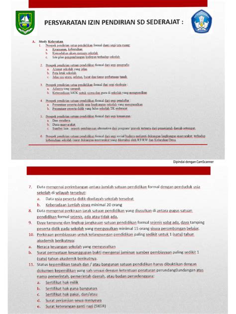 Syarat Pendirian SD Sederajat - balustradellc