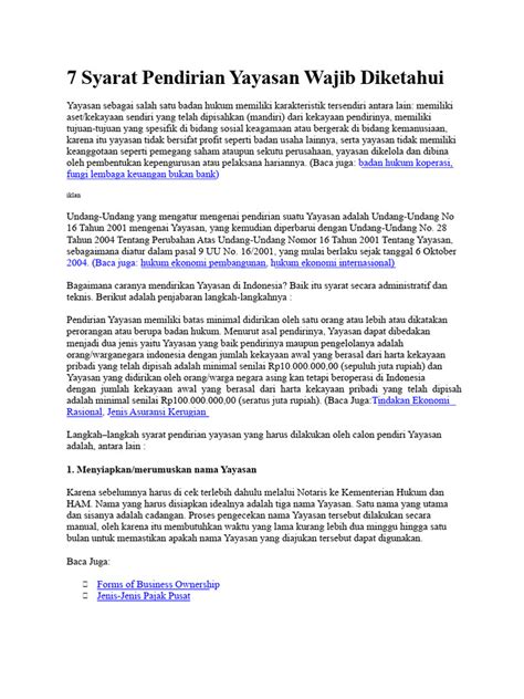 Syarat Pendirian Yayasan PDF, Dokumen Dan Proses … - balustradellc