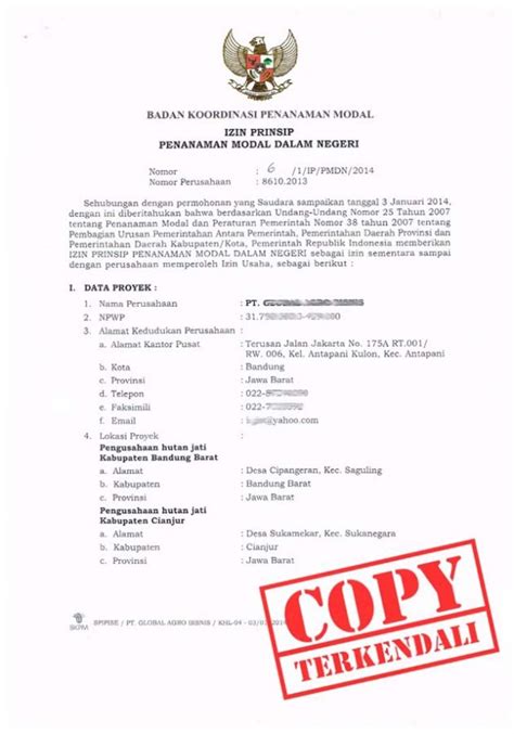 Syarat-Syarat Pengurusan Izin Prinsip BKPM - Gapura … - balustradellc