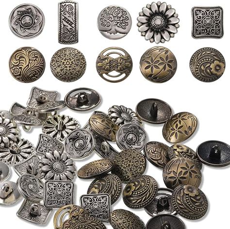 Syhood 80 Pcs Metal Buttons Mixed Vintage Style … - balustradellc