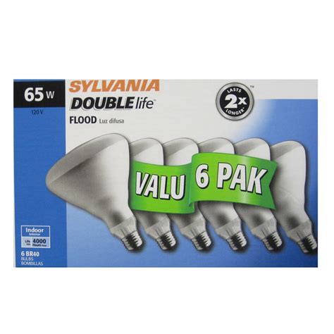 SYLVANIA 65w Double Life Incandescent Flood Light Bulbs, …