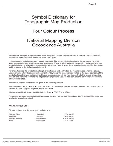 Symbol Dictionary for Topographic Map Production - wintechmobiles.com