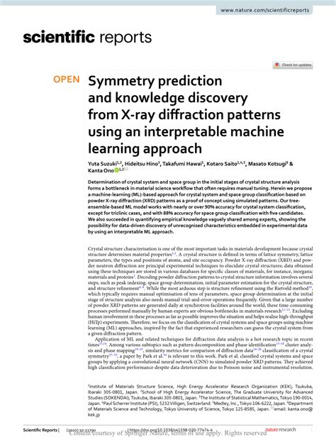 Symmetry prediction and knowledge discovery from X-ray diffraction ... - wintechmobiles.com