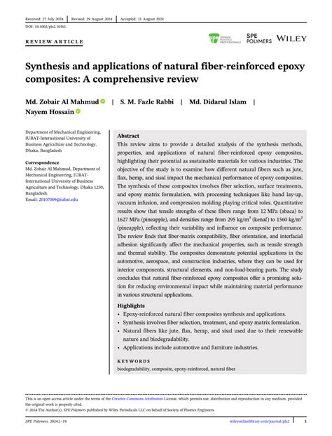 Synthesis and applications of natural fiber-reinforced … - balustradellc