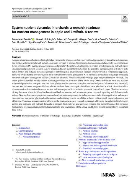 System nutrient dynamics in orchards: a research roadmap for nutrient ... - raincitystudios.com