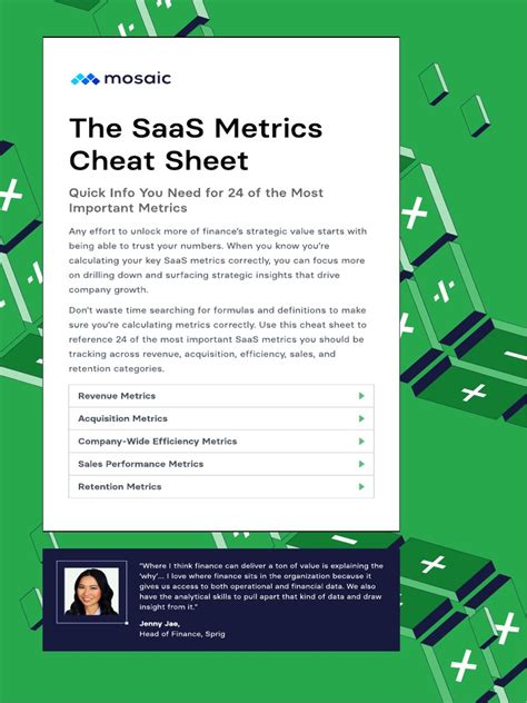 SaaS Metrics Cheat Sheet Mosaic