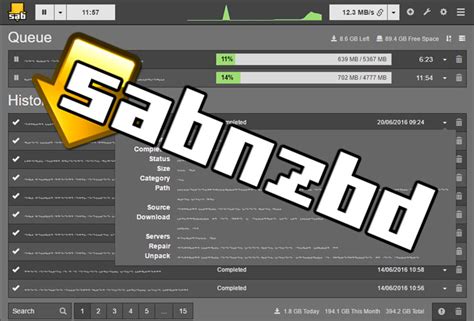 Sabnzb. Are you using the latest stable version of SABnzbd? Downloads page. Tell us what system you run SABnzbd on. Adhere to the forum rules. Do you experience problems during downloading? Check your connection in Status and Interface settings window. Use Test Server in Config > Servers. We will probably … 