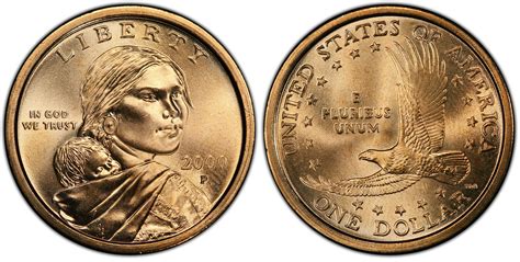 The 2000-P "Wounded Eagle" Sacagawea Dollar is so-named because of a raised die flaw that cuts across the eagle's belly (see the attribution image above). As of January 2012, this variety remains elusive, with PCGS showing a population of 115 examples in all grades.. 