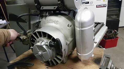 It is one of it's first starts - brand new multipurpose wankel engine just taken from box - after stored for 25 years. Fichtel & Sachs KM 49, 160 ccm, 8 HP b.... 