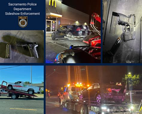 Sacramento PD, Sac County Sheriff's Office seize guns, tow cars at 100-car sideshow, police say