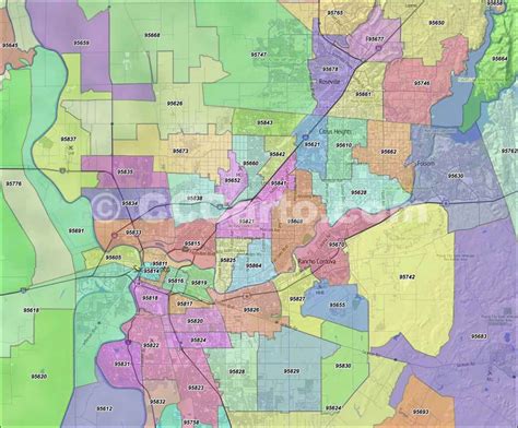 Sacramento Zip Code Map Printable