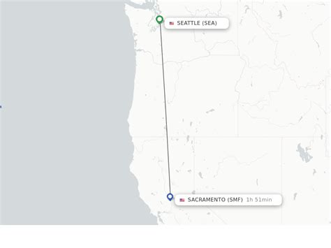 USA. SMF. Sacramento , CA. USA. SEA. Seattle , WA. Distance. 609 miles · (980 km) CHANGE DIRECTION. Flight time. 2 hours and 22 minutes. Airlines with direct flights …. 