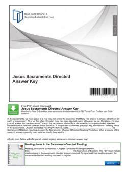 Sacraments Directed Answer Jesus Key