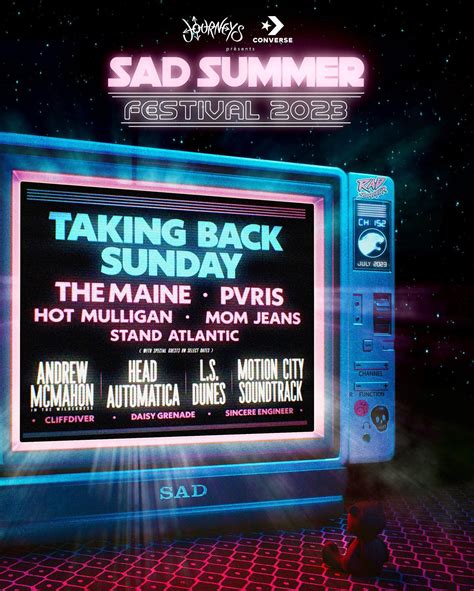 Sad Summer Festival: ... Sad Summer Festival Setlists Worcester, MA. The Sad Summer Festival took place 3 times and there are setlists of 18 different artists so far. ... Last updated: 6 Oct 2023, 16:42 Etc/UTC. Artist charts. 1: The Maine: 2 : Four Year Strong: 2 : Mayday Parade: 2 : State Champs: 2: 5: