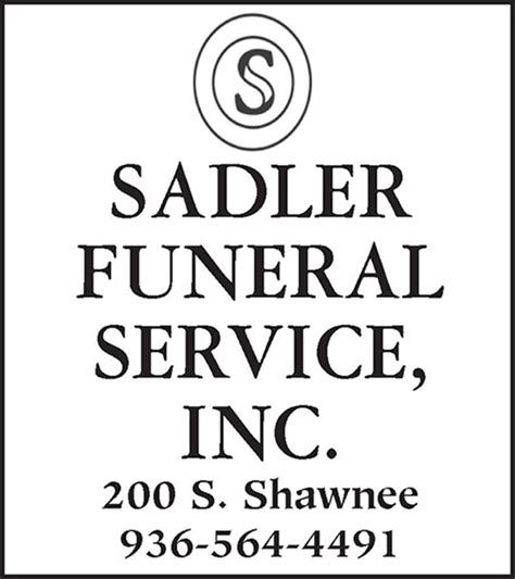 Sadler funeral home obituaries. .  ...