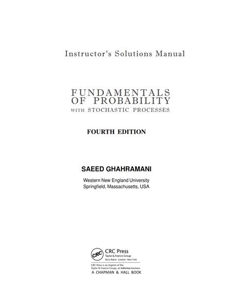 Saeed ghahramani fundamentals of probability solution manual. - Manual of steel construction lrfd 3rd edition.