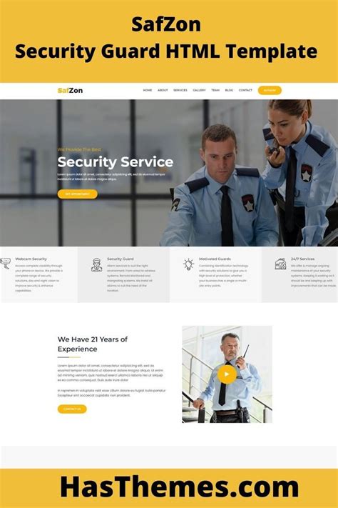 SafZon Security Guard HTML Template Security guard, Security