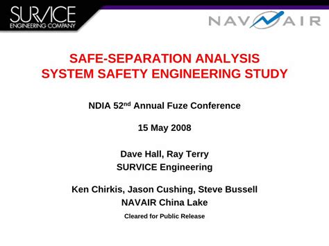 Safe Separation Analysis System Safety Engineering Study