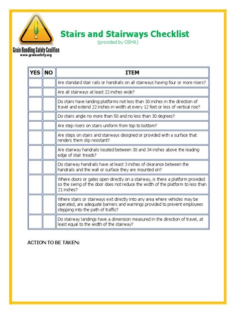 Safe Steps and Stairways Checklist