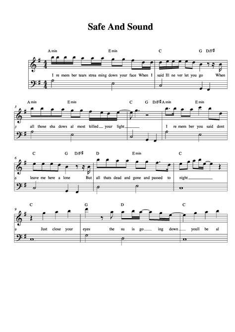 Safe and sound taylor swift piano chords. .  ...