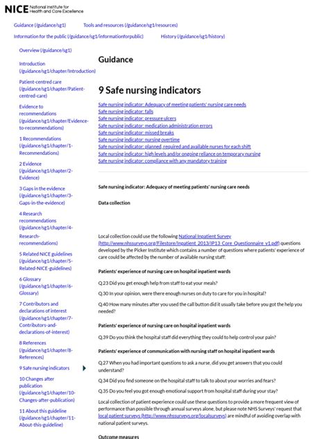 Safe nursing indicators Safe staffing for nursing in adult …