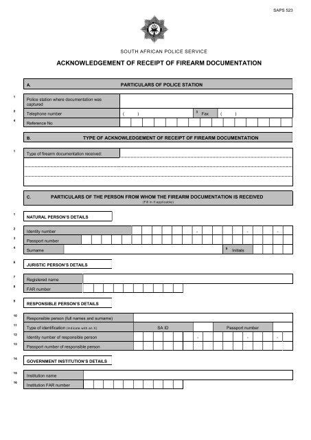 Safeguard acknowledgement form.  The completed Firearm Removal Inquiry f...
