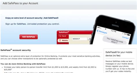 Safepass bank of america. Bank of America's SafePass program: SafePass is Bank of America’s strongest protection in guarding against Online Banking fraud and identify theft. With SafePass, you get a 6-digit, one-time passcode sent as a text message1 to your mobile phone. Since only you have access to text messages sent to your mobile device, you get … 