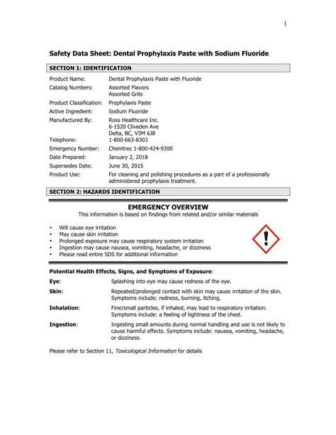 Safety Data Sheet P ROPHY LAXIS PASTE - DEFEND