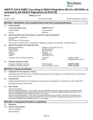 Safety Data Sheet according to UK REACH Regulation