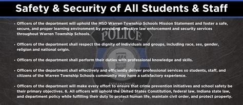 Safety and Security MSD OF WARREN TOWNSHIP