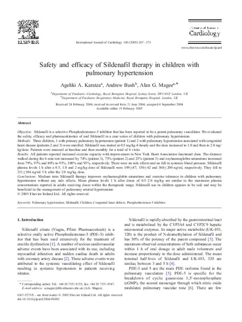 Safety and efficacy of Sildenafil therapy in children with ... - PubMed