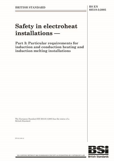 Safety in electroheat installations-Part 1:General requirements ...