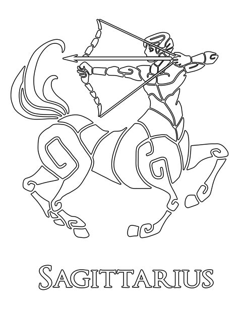 Sagittarius Sign Pages Coloring Pages