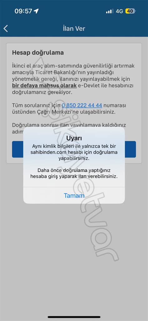 Sahibinden Hesap kimlik doğrulama istiyor Şikayetvar.