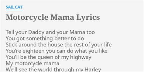 Sailcat - Motorcycle Mama Lyrics Lyrics.com