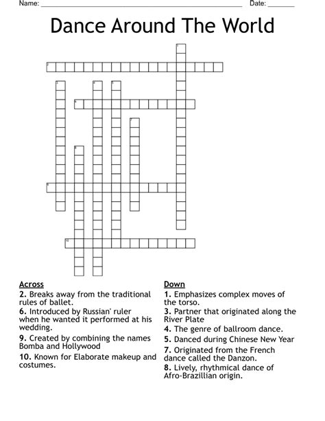The Crossword Solver found 30 answers to "Dance tradit