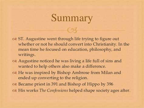 Saint augustine biography summary example