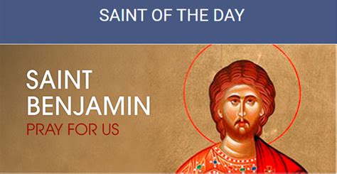 Saint benjamin date canonized
