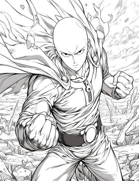 Saitama Coloring Page