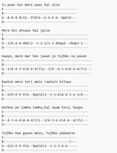 Saiyaara guitar tabs single string.  One accurate version.  Vote count: 25.  �...