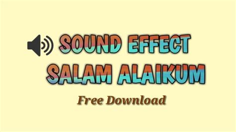 Salam Alaikum Sound Effect YouTube. 