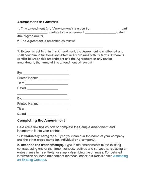 Salary amendment template.  This guide and contract amendment template are a starting...