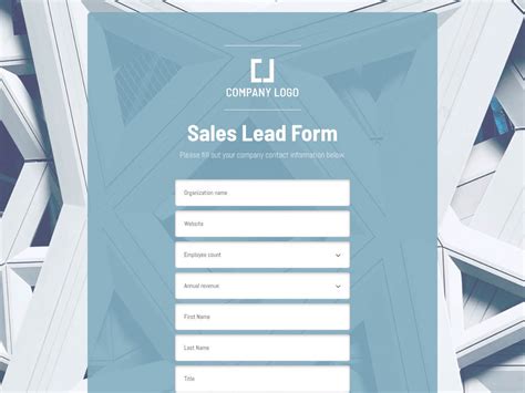 Sales Lead Form free involve.me template