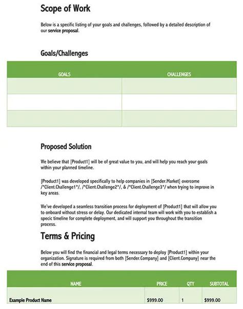 Sales Proposal Template in Word and Pdf formats page 2 of 3