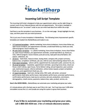 Sales Script Sample Inbound