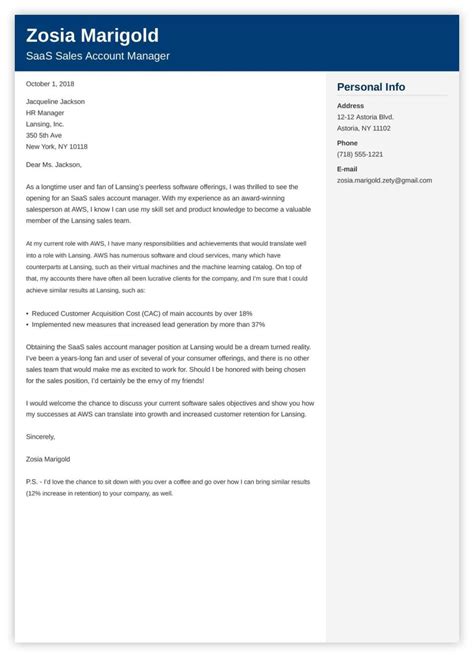 Sales cover letter. Sales; Sales. Cover Letter ExamplesA great . sales cover letter can help you stand out from the competition when applying for a job. Be sure to tailor your letter to the specific requirements listed in the job description, and highlight your most relevant or exceptional qualifications. The following sales cover letter example can give you … 