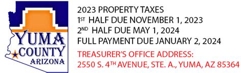 Please follow the links below to access Property Tax and Assessment Information . ... Yuma County 198 S. Main St. YUMA, AZ 85364. P: (928) 373-1010. F: (928) 373-1120. . 