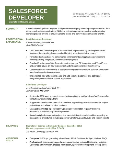 Salesforce Developer Resume Samples and Writing Guide for 2021