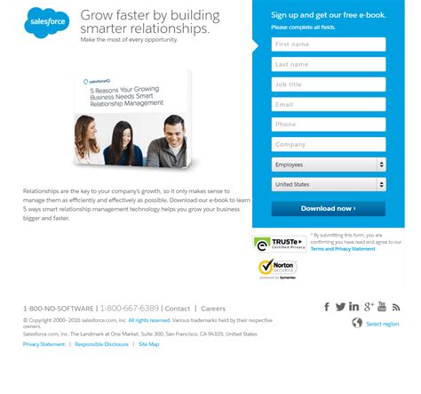 Salesforce Relationship Management Landing Page Example Landing page