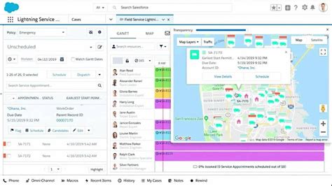 Salesforce field service plus.  Intelligent Dispatch Console built directly in CR...